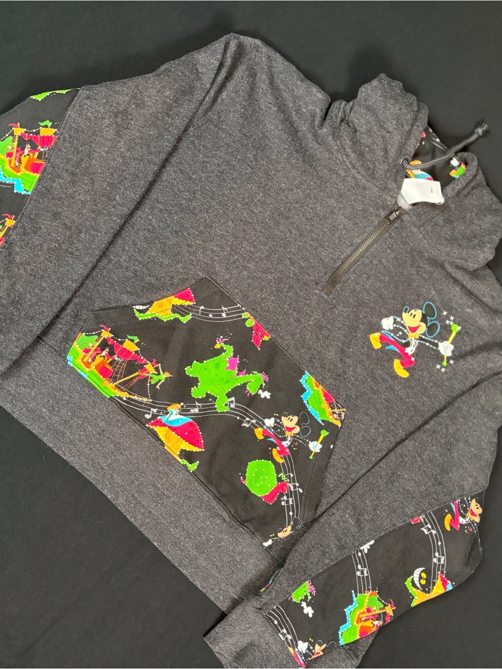 Disney 50th Anniversary Main Street Electrical Parade 1/4 zip Hoodie Gray